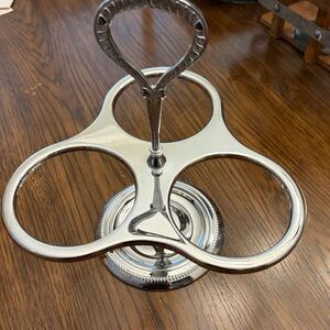 Vintage IRVINWARE Condiment Dip Lazy Susan Caddy Chrome Ware NO GLASSES